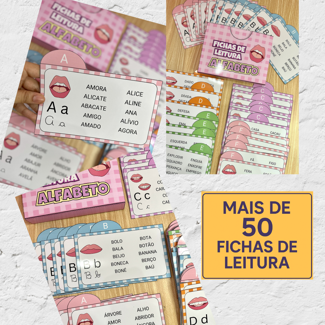 FICHAS DE LEITURA – ALFABETO ILUSTRADO PARA ALFABETIZAÇÃO