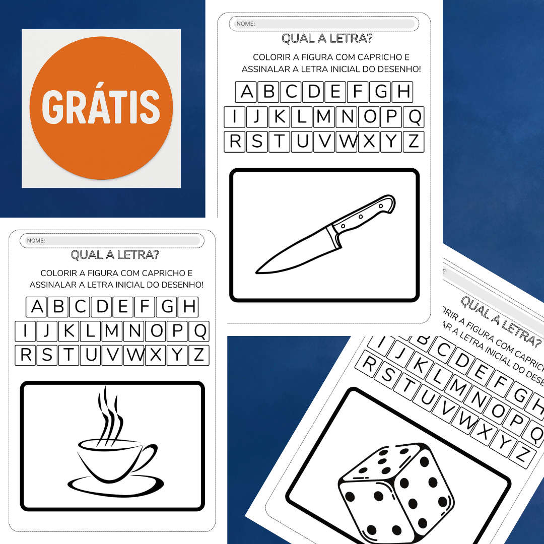 ALFABETO – DESCUBRA A LETRA INICIAL